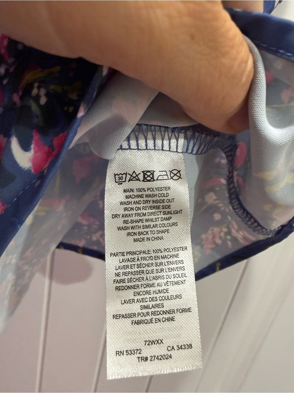 French Connection Navy Floral Ruffle-Strap Camisole - Picture 4 of 4